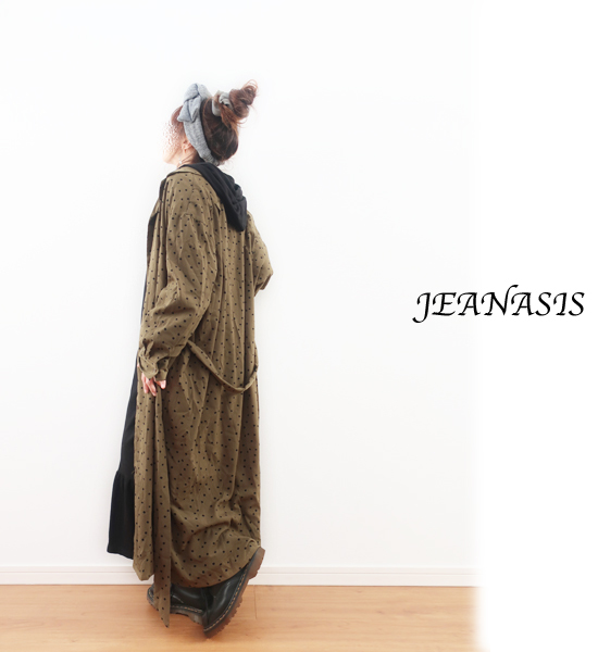 送料198円 Jeanasis カーキ 黒ドットリボンロングシャツワンピ ワンピース 売買されたオークション情報 Yahooの商品情報をアーカイブ公開 オークファン Aucfan Com