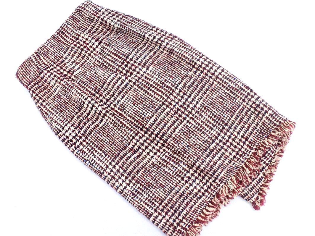 Sly スライ ウール混 ツイード 巻き ラップ スカート Size1 ベージュｘ赤 a9 スカート 売買されたオークション情報 Yahooの商品情報をアーカイブ公開 オークファン Aucfan Com