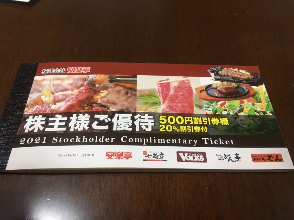 安楽亭株主優待券（20％OFF)1枚 ～24年12月の購入は