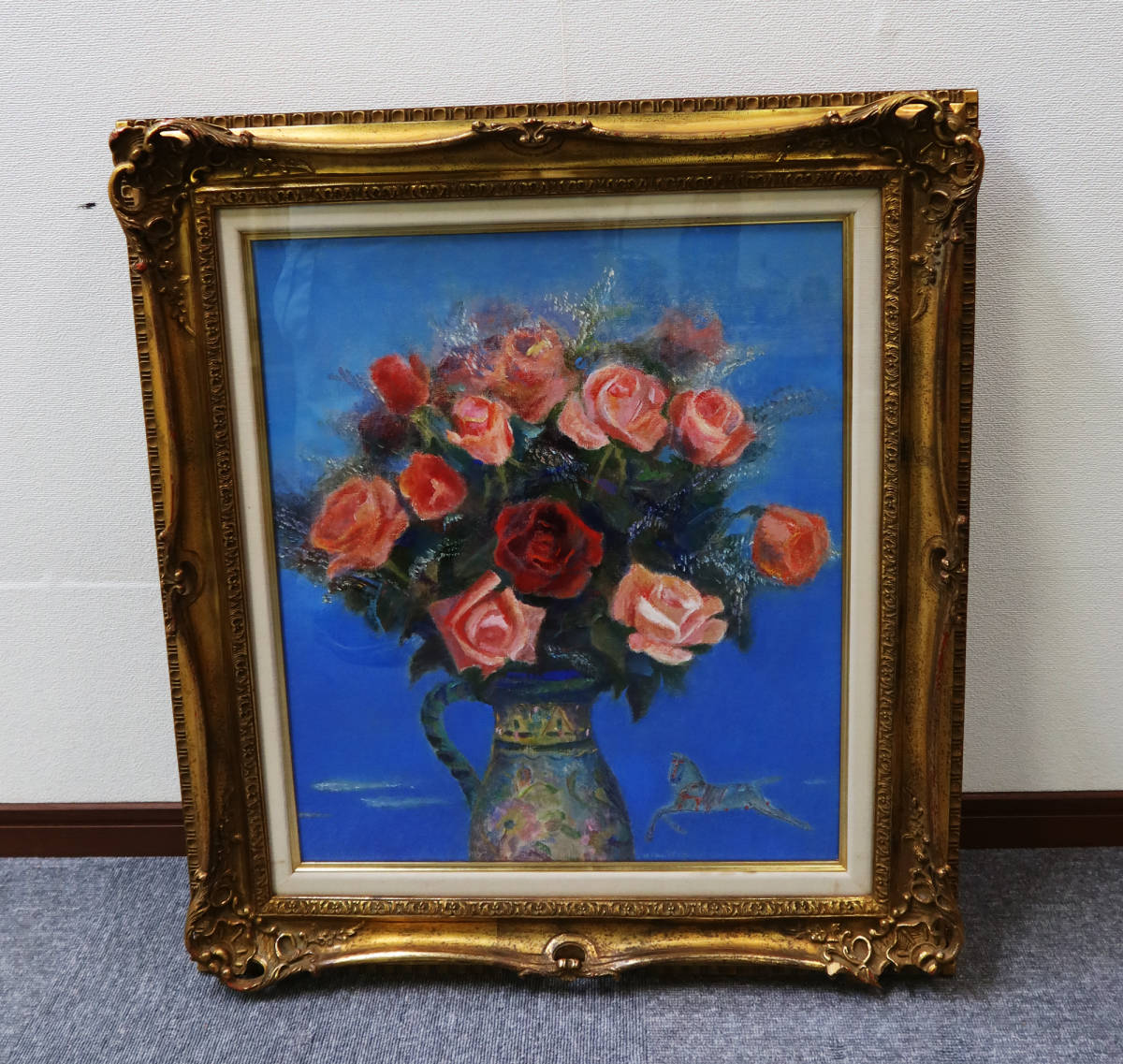 ☆真作保証☆ 絵画-油絵/油彩画 伊藤弘之「薔薇」肉筆原画/F10号/人気