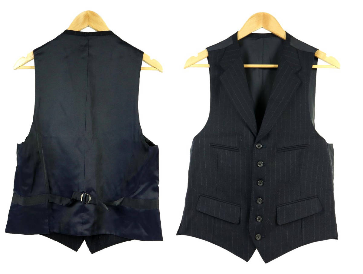 BURBERRY（セット&frasl;コーデ）のフリマアイテム一覧 BURBERRY（スーツ）のフリマアイテム一覧 【B732】【新品同様】【希少】Burberrys バーバリーズ セットアップ スーツ 3ピース ジャケット ブレザー パンツ ベスト ジレ ストライプ