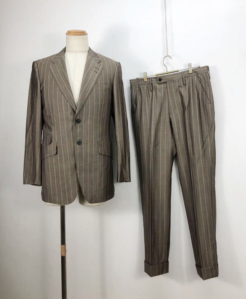 PAUL SMITH ポールスミス　メンズ　ブラウン　ストライプ　スーツ　セットアップ　上下　L表記