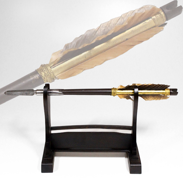 TAKIYA 時代武具 打根 台座付 全長47.5cm 刃長7.9cm 打矢 手槍 投槍 槍術 弓術 弓道 和弓 日置流 古美術 時代(その他 ...