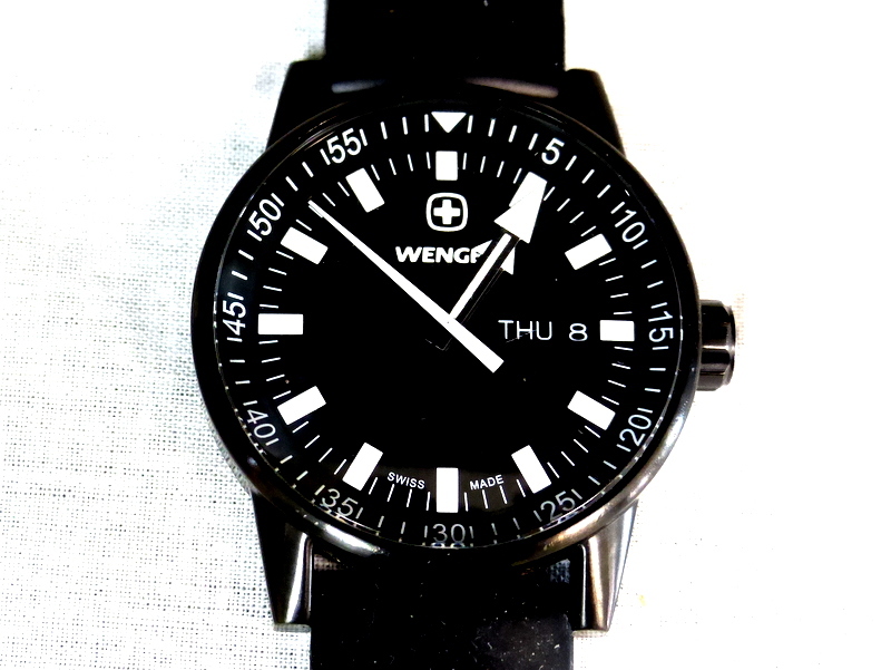 M231】電池交換済 WENGER ウェンガー 100m防水 クロノグラフ 腕時計 