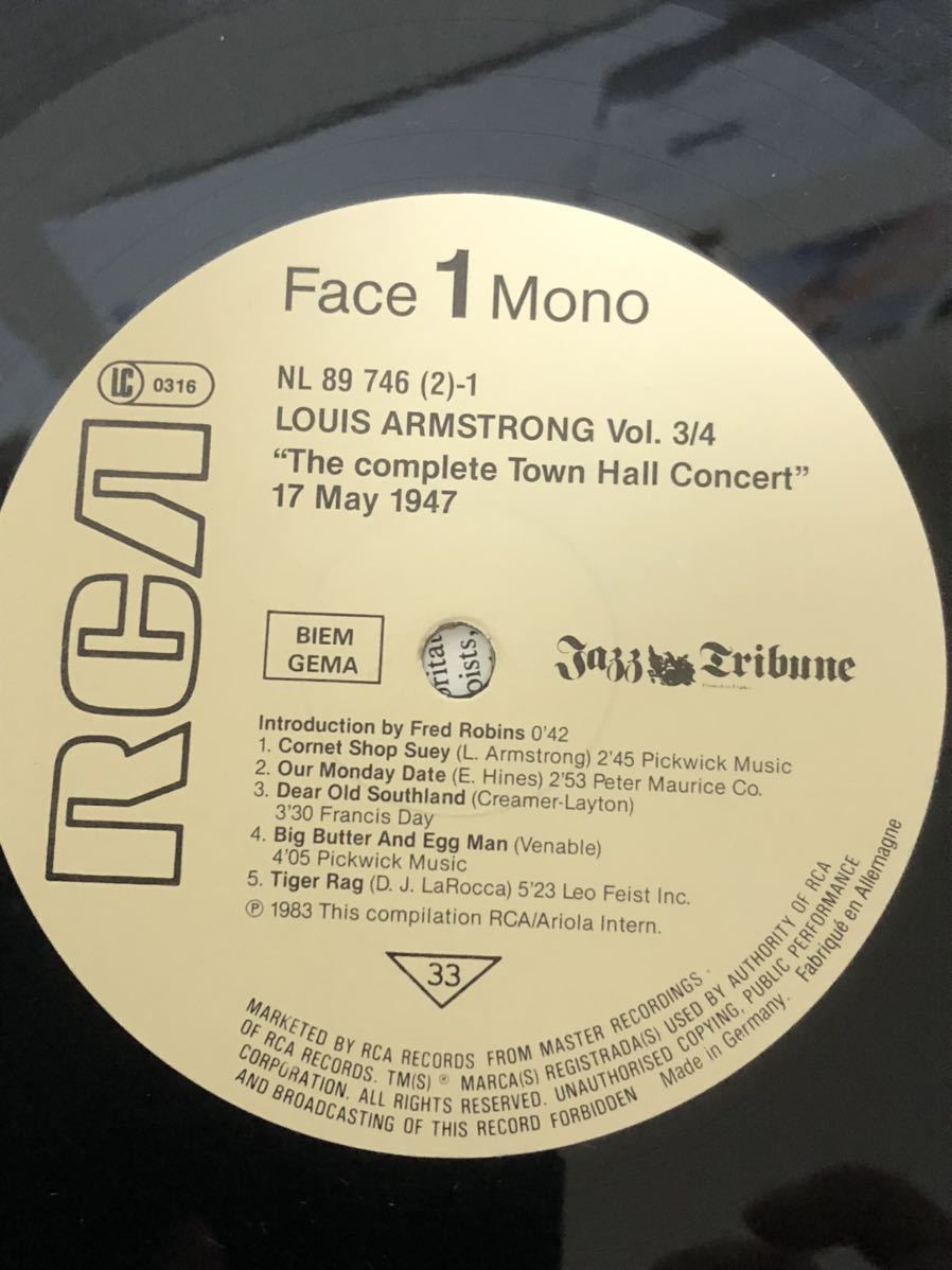 【LP】Louis Armstrong / At town hall 2枚組みセット　ドイツ盤　1円出品_4