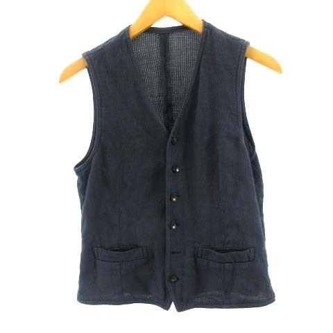 ポロラルフローレン Vネック ベスト(メンズL L)濃紺 中古美品 Lauren