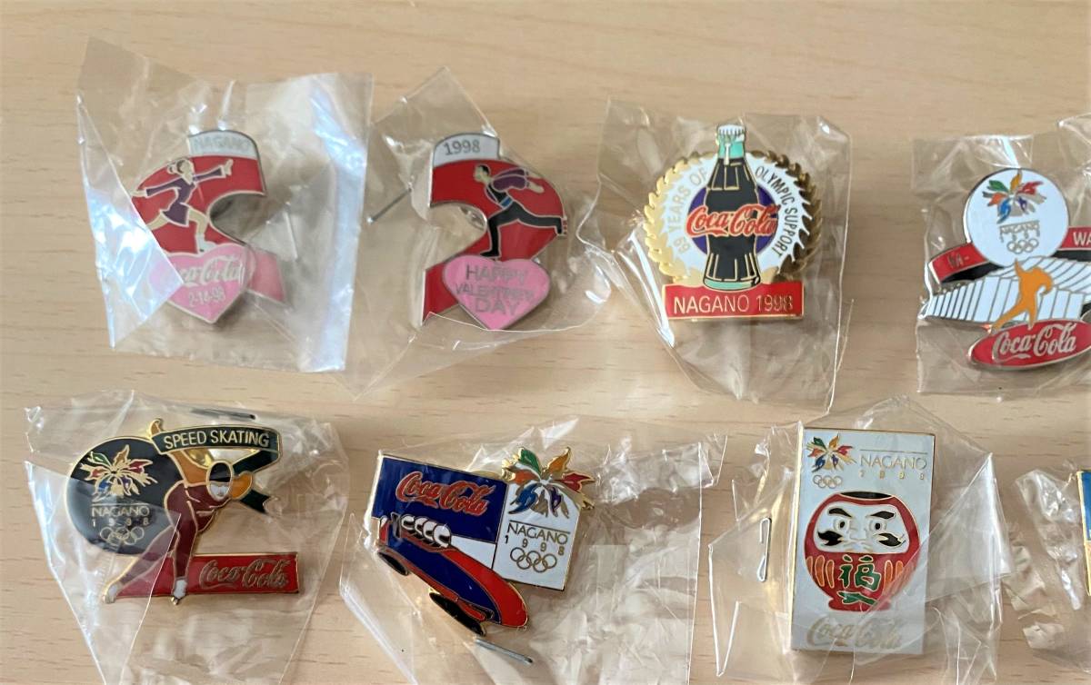 【超希少未使用品】コカコーラ 1998年長野オリンピック 限定ピンバッジセット 1998 長野オリンピック コカ・コーラ ピンバッジ 24個 長野