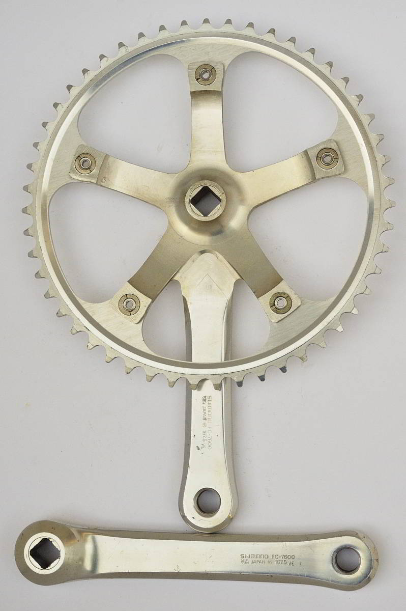 ピスト用NJS DURA-ACE クランクセット MKSペダル付きFC7400 シマノ DURA-ACE FC-7402 デュラエース・NJS刻印ピストクランク 167.5+