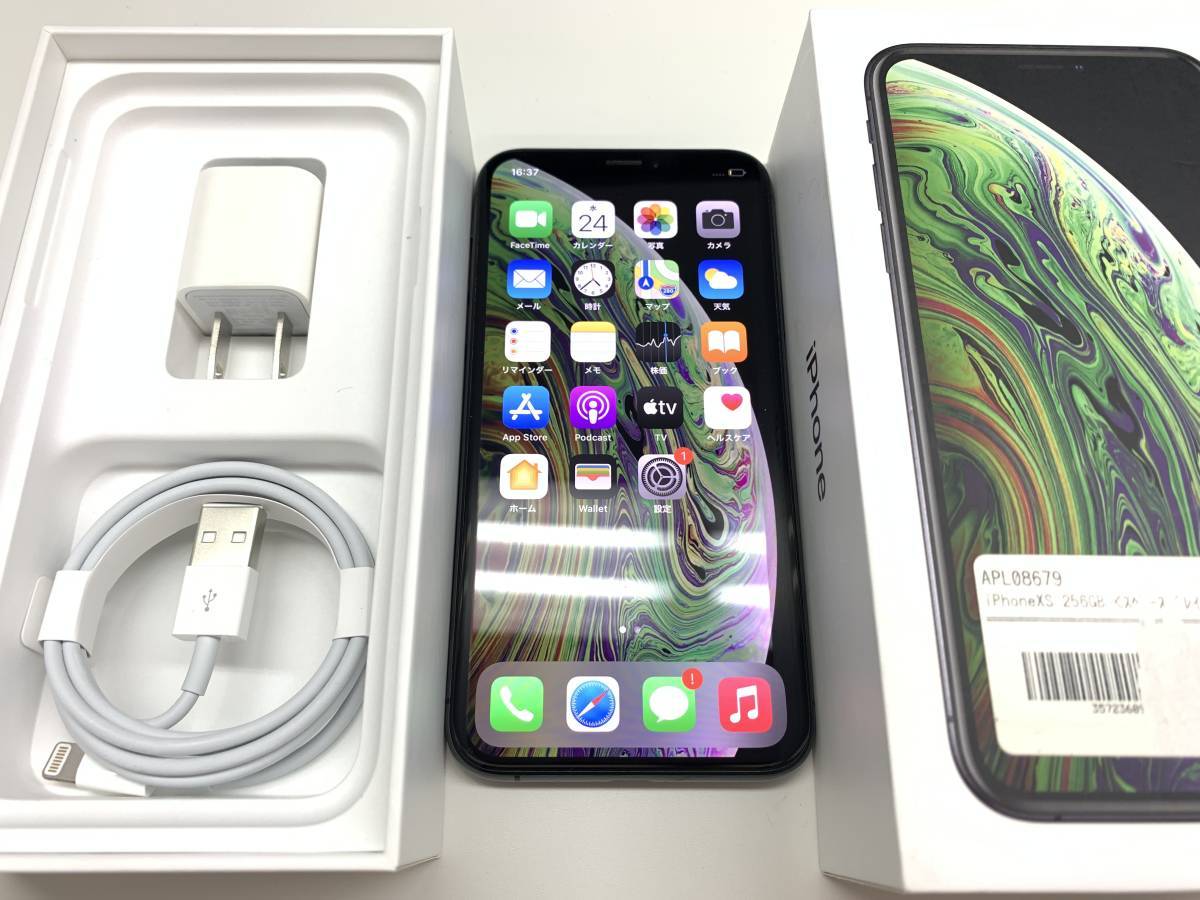 019359◆◇1スタ docomo SIMロック解除済み Apple iPhoneXS 256GB MTE02J/A スペースグレイ 中古品◇◆_1