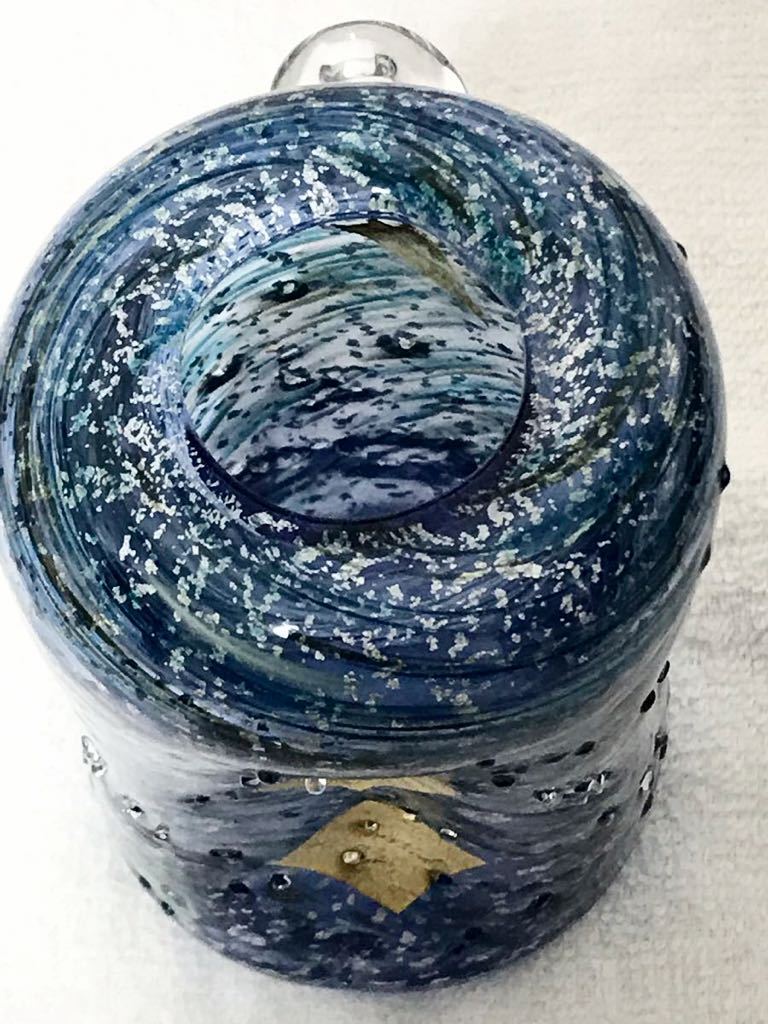 現代の名工 黒木国昭 金・プラチナ象嵌 「夢光琳」 32cm 箱付き 花器