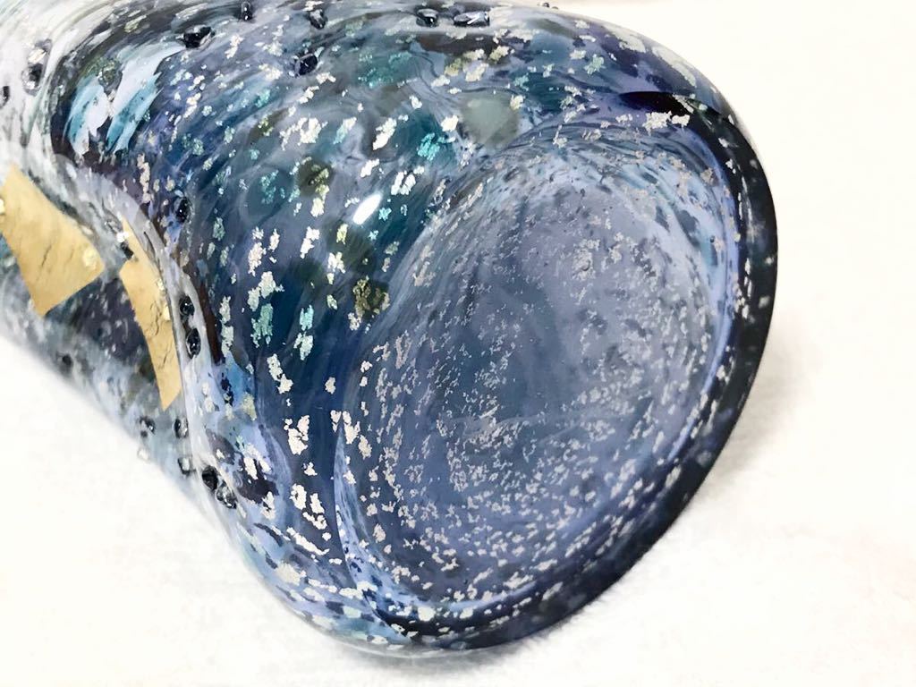 現代の名工 黒木国昭 金・プラチナ象嵌 「夢光琳」 32cm 箱付き 花器