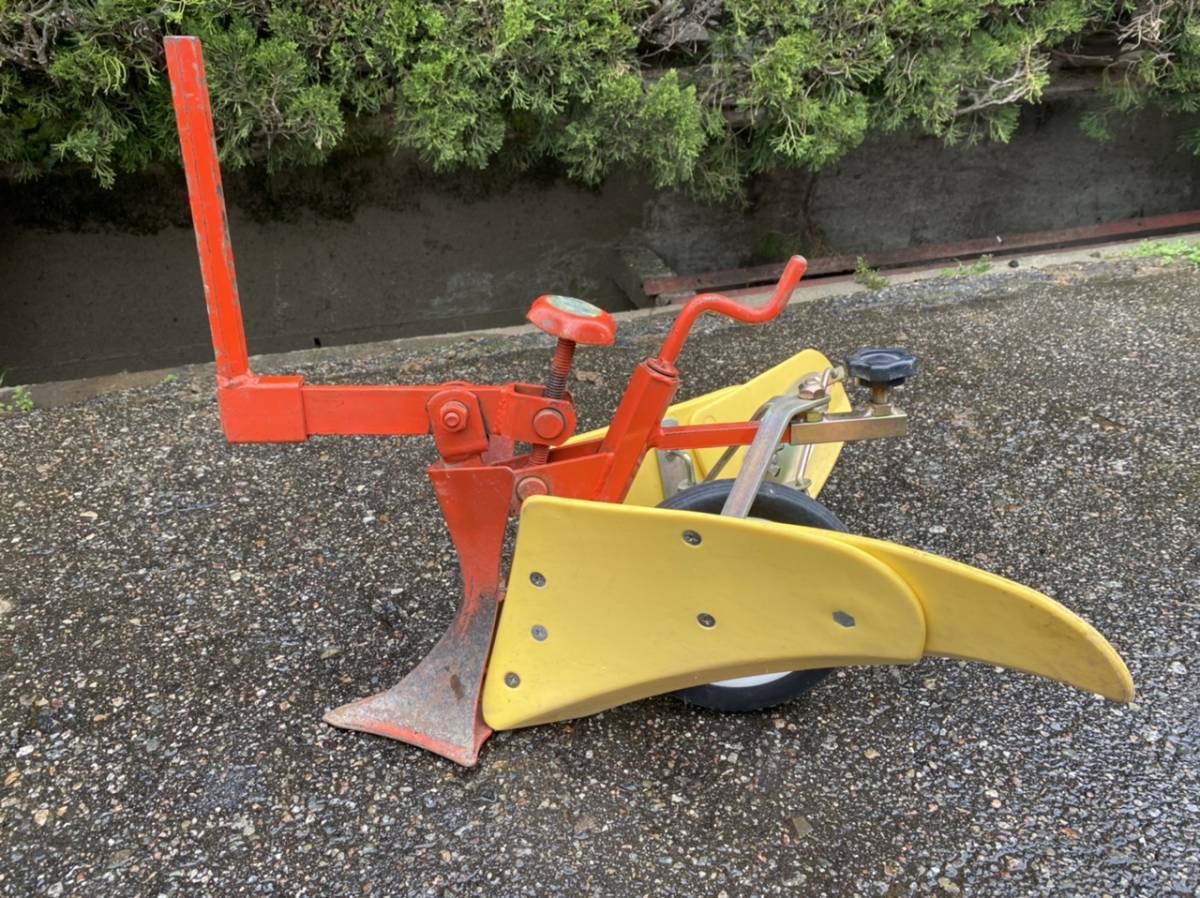 中古 イエロー培土器 耕うん機 耕運機 管理機 パーツ 畝立て アタッチメント_1