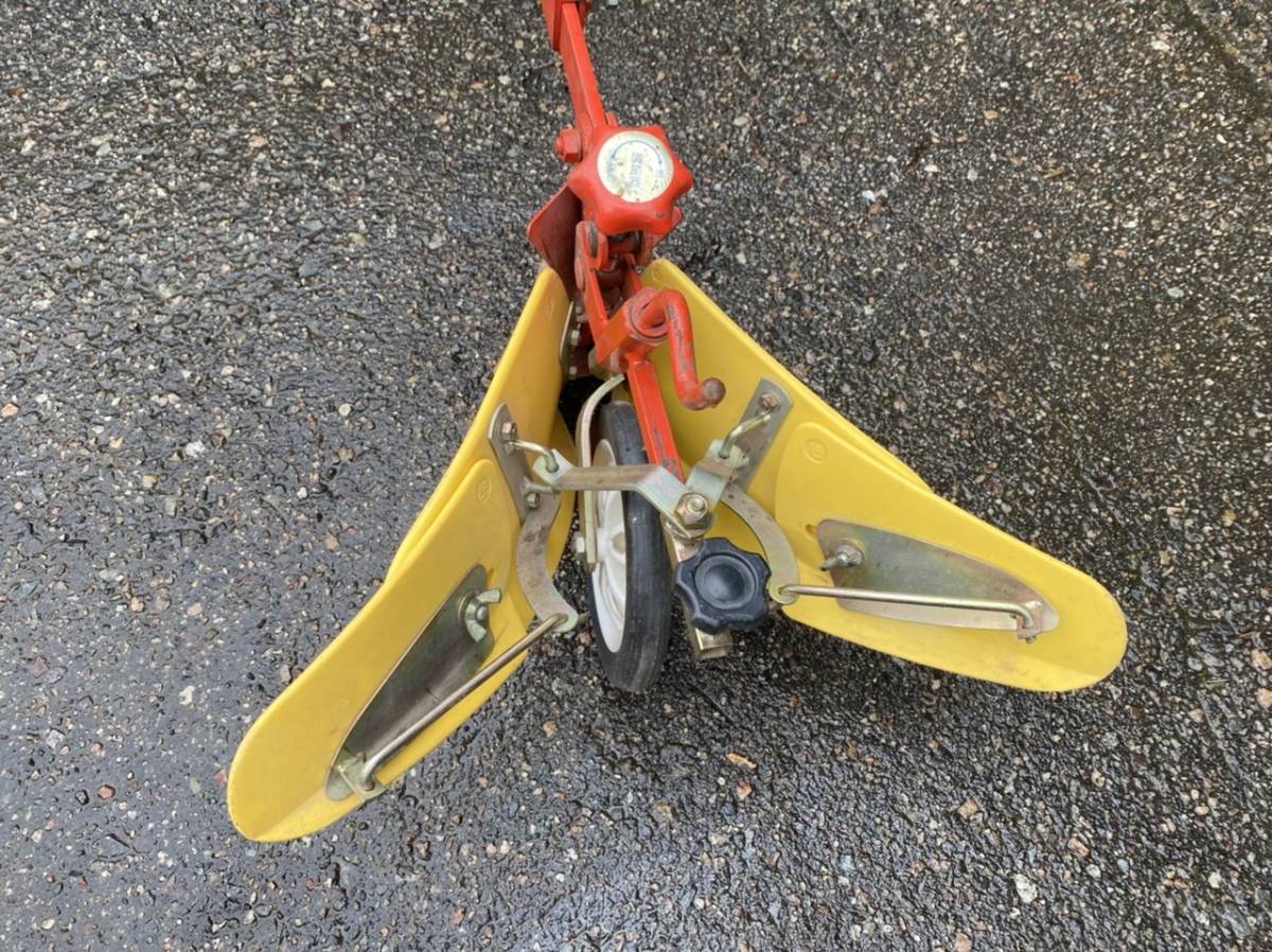 中古 イエロー培土器 耕うん機 耕運機 管理機 パーツ 畝立て アタッチメント_3