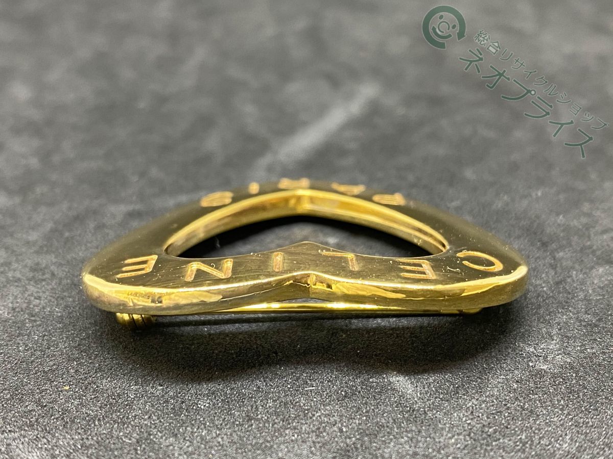 S6019 CELINE セリーヌ ハートロゴ ブローチ ゴールド(その他)｜売買