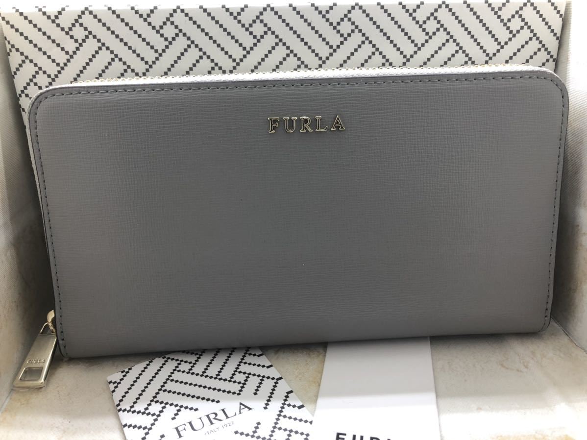 FURLA バビロン ラウンドファスナー長財布 グレー 未使用 【公式通販】