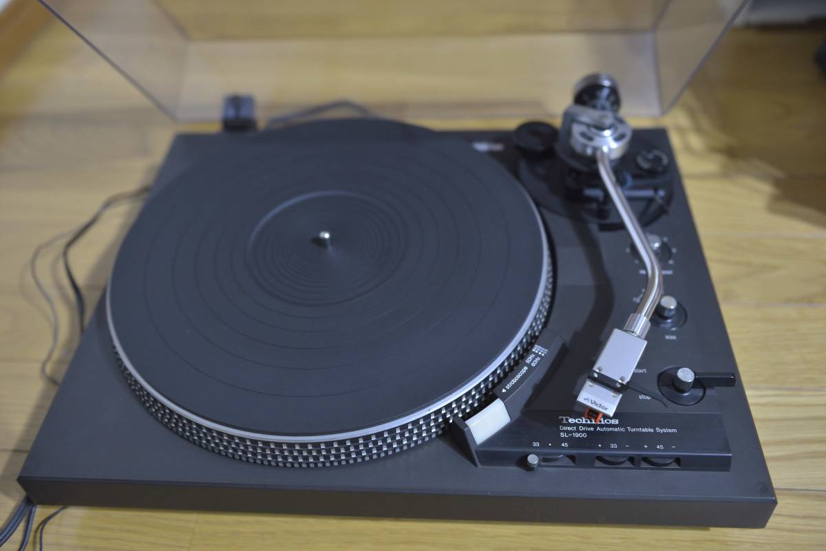 中古動作品 Technics SL-1900 テクニクスフルオートプレーヤー ビクターヘッドシェル カートリッジLo-D_DS-ST23