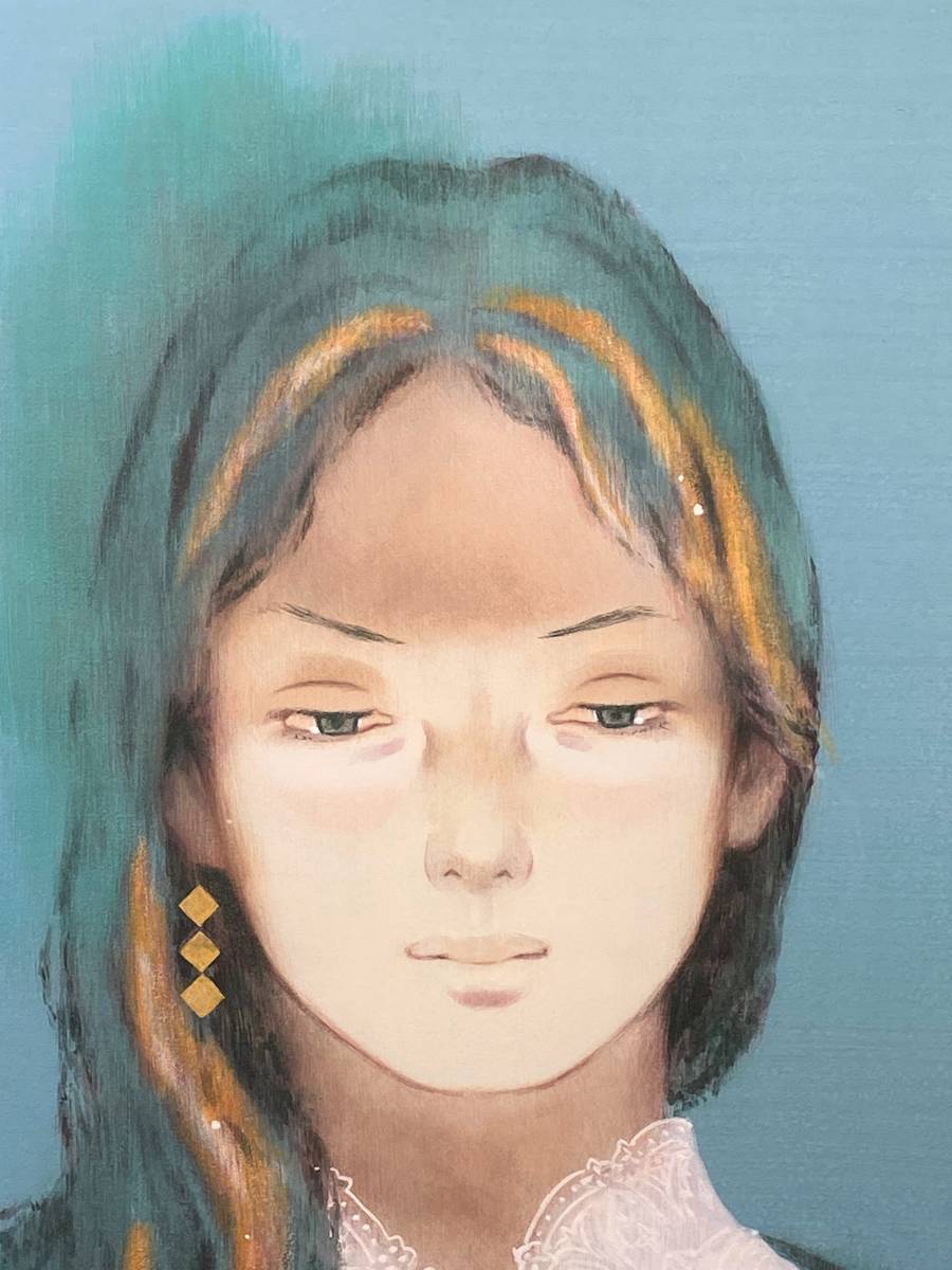 真作保証』☆北田克己☆月のふね☆日本画☆F15☆15号☆人気作家☆人物