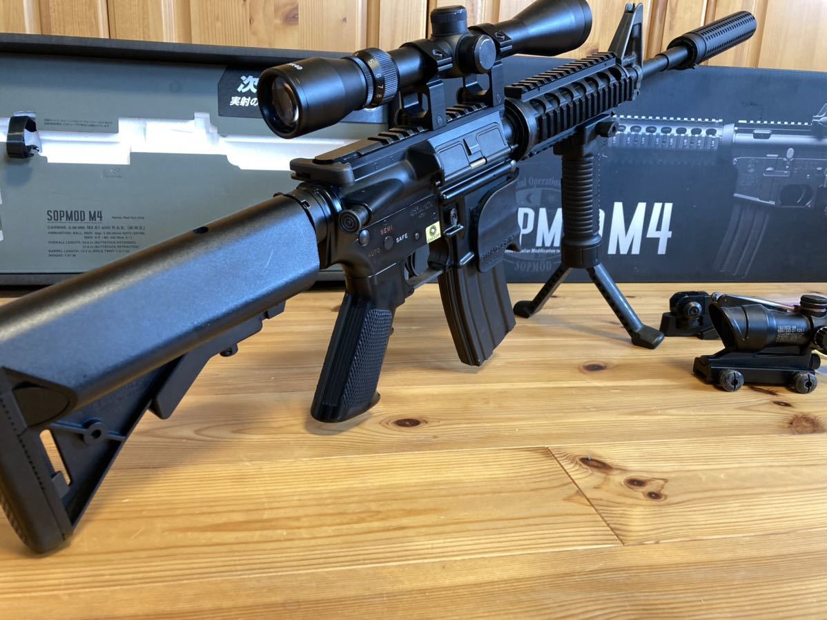 次世代電動ガン　東京マルイ　M4A1 SOPMODスナイパーカスタム 東京マルイ SOPMOD M4 初速95m/s リコイルオミット済 オプション多数付