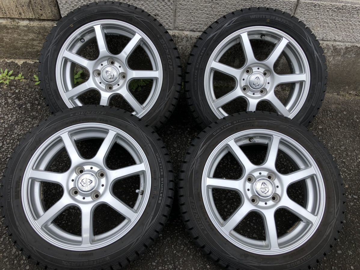 即決 美品?三菱 アイ ワンシーズン使用 新品の時の波模様残りも 145/65R15 175/55R15 15インチ＋35 4J 5J PCD100 4穴 4本 ミツビシ I 
