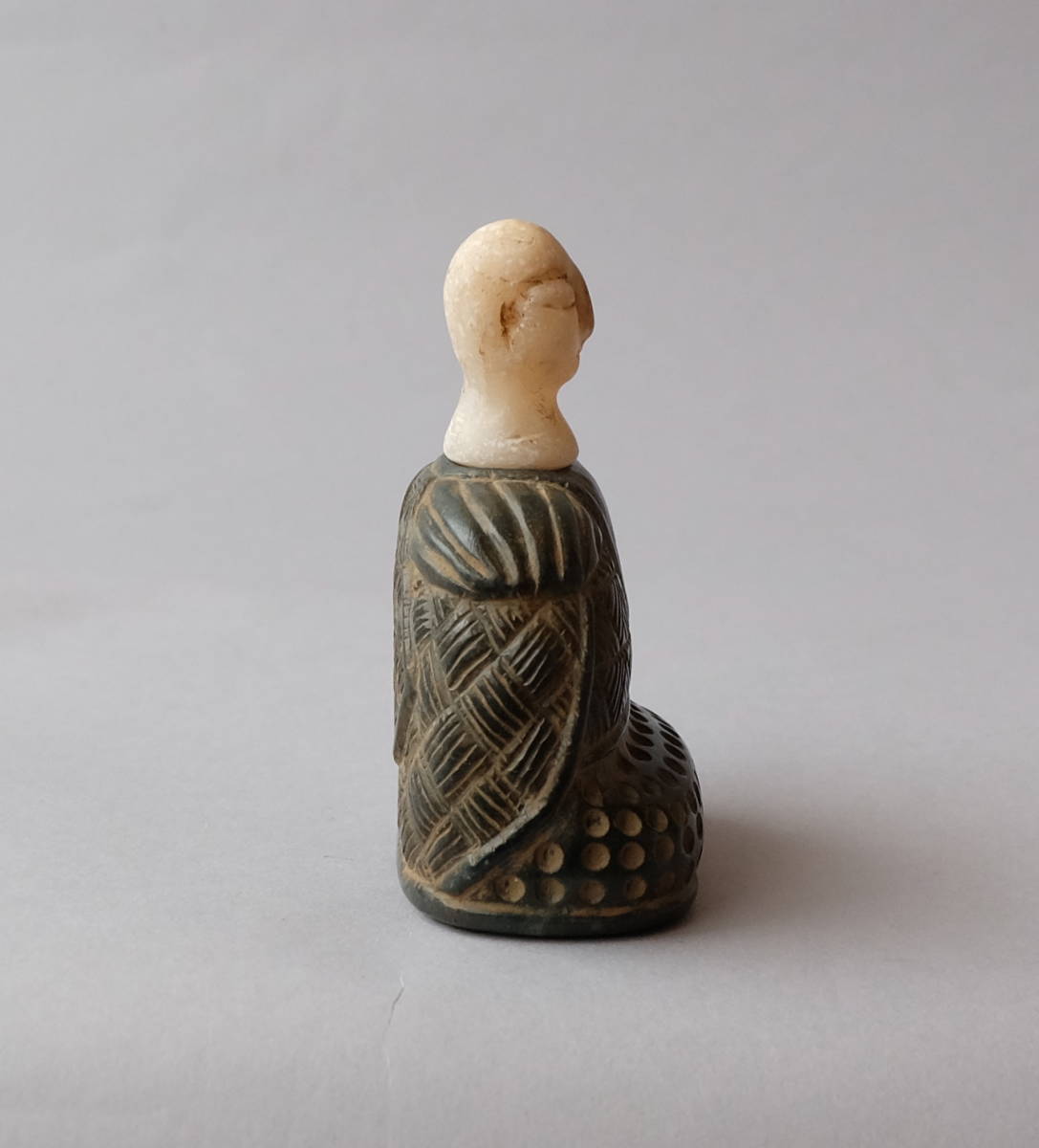 711 美品 川原啓秀作 木彫 鶴 置物 彫刻 木製 美術品 工芸品 共