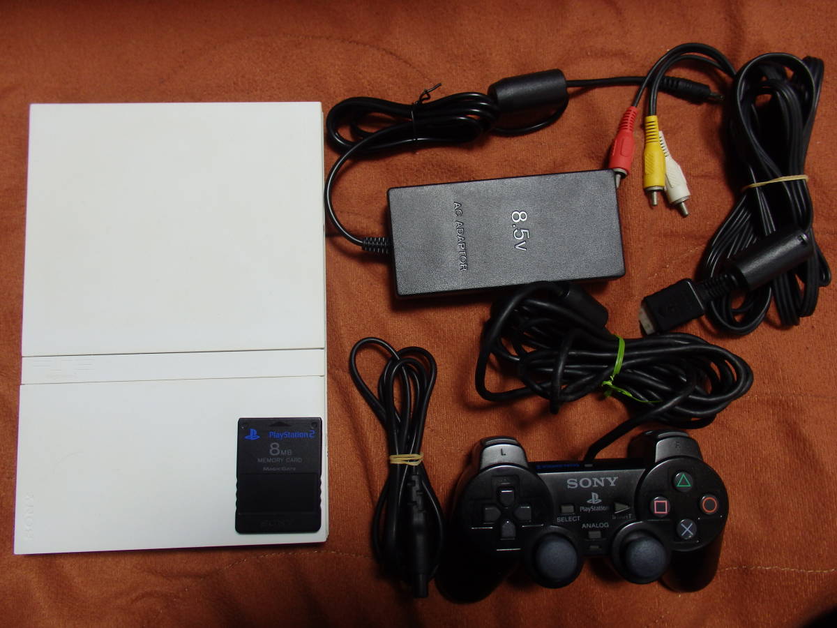 動作確認済み SCPH-75000 本体内部清掃 内部電池交換済み PS2 本体 プレイステーション2 薄型 白 ホワイト SCPH-70000