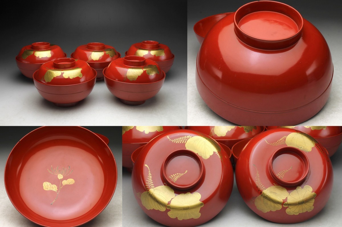 新作入荷，送料無料 【余韻】 極上本堅地 輪島塗 天然木製 金蒔絵 桐菊