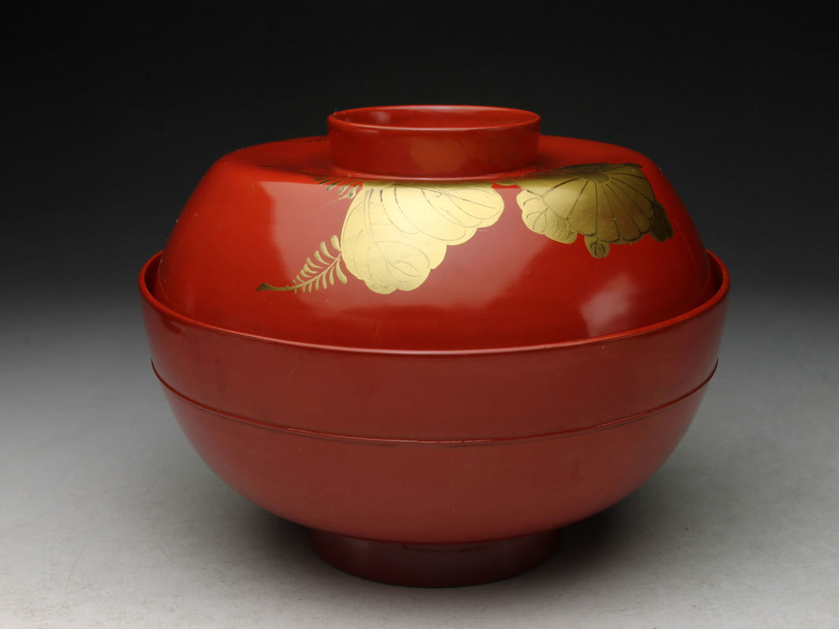 新作入荷，送料無料 【余韻】 極上本堅地 輪島塗 天然木製 金蒔絵 桐菊