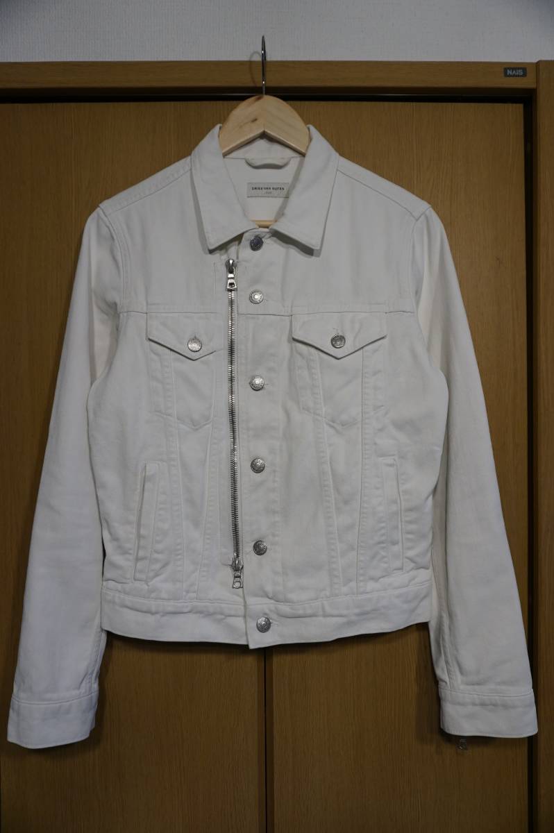 美品　DRIES VAN NOTEN ホワイト デニムジャケット Mサイズ 希少】DRIES VAN NOTEN ドリスヴァンノッテン コーティングデニム