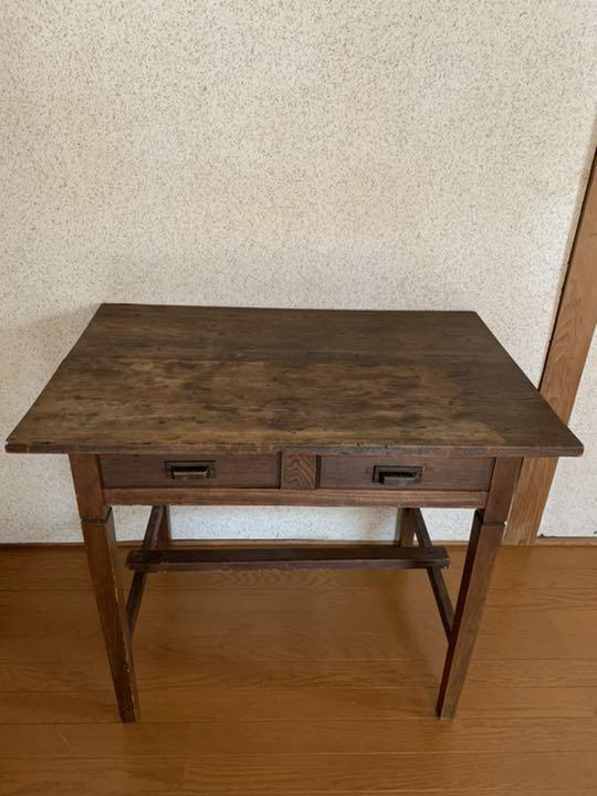 デスク 古道具 木製 机 レトロ : powered | 7013-m-18 抽斗 引き出し