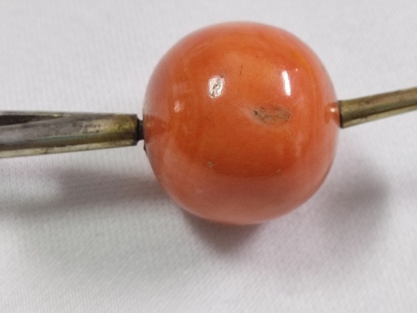 0403L143 本珊瑚 サンゴ 簪 玉サイズ約16mm 約14.8g | MARLEY-RUS.RU