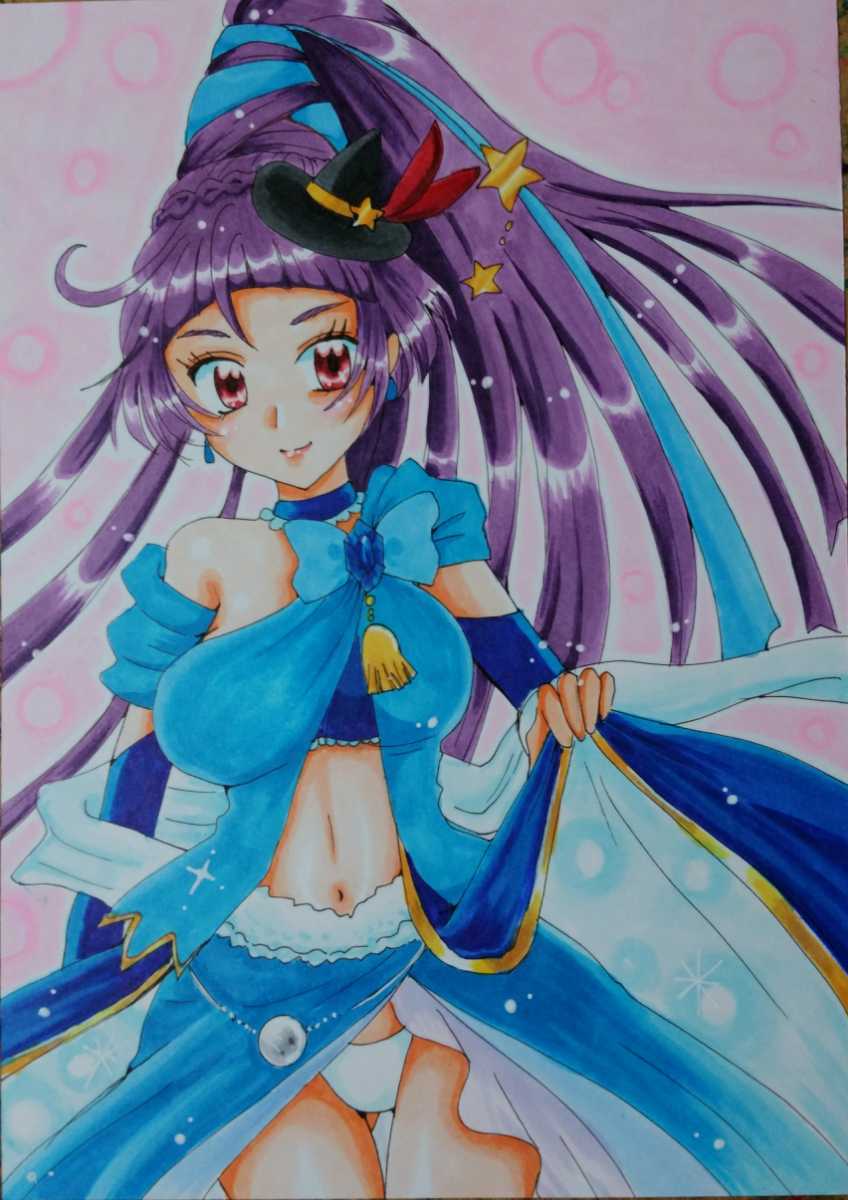 手描きイラスト 魔法使いプリキュア キュアマジカル サファイアスタイル A5 手描きイラスト 売買されたオークション情報 Yahooの商品情報をアーカイブ公開 オークファン Aucfan Com