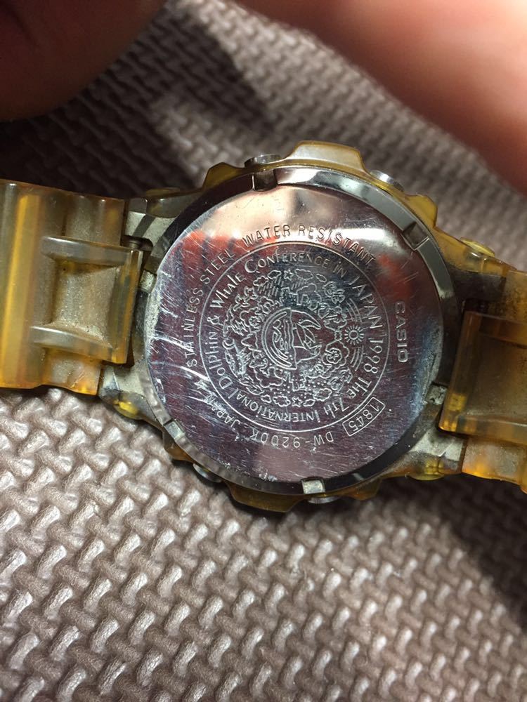 1円 CASIO G-SHOCK イルカ クジラ DW-9200 ジャンク 現状 腕時計 