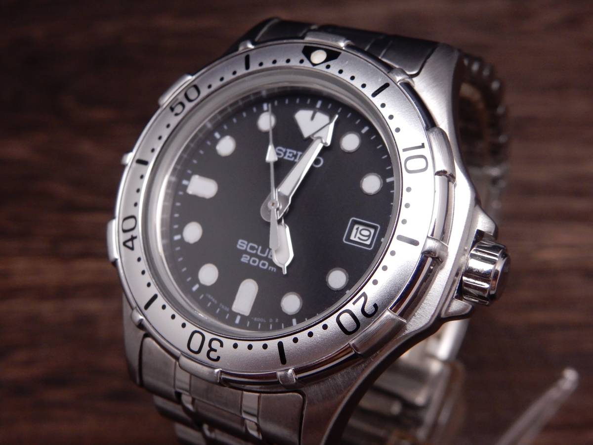 SCUBA SEIKO 200m 電池交換済 セイコー - 3E25-0A30 スキューバ 腕時計 