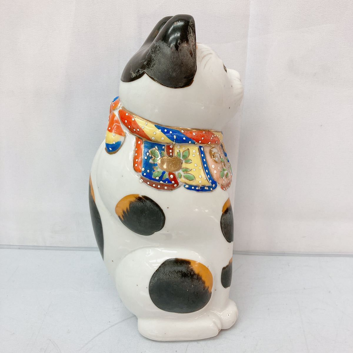陶磁器 招き猫 瀬戸 焼 ア ュ様 縁起物 招き猫 陶器 瀬戸焼 約27cm