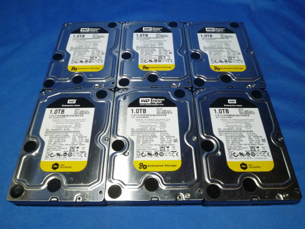 6台セット】3.5インチ HDD 1TB 【健康100%】 □【正常:6台セット