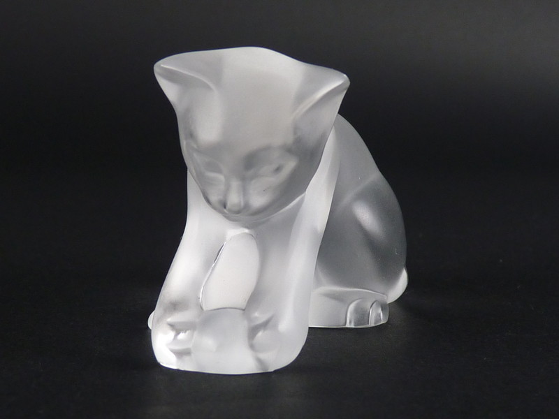 激安大特価，豊富な 【都屋】23 LALIQUE ラリック クリスタル 猫 置物