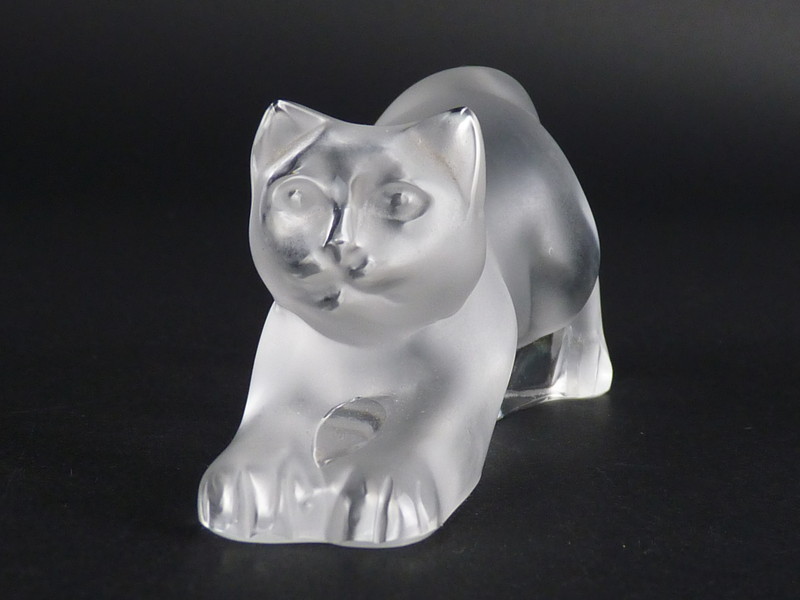 激安大特価，豊富な 【都屋】23 LALIQUE ラリック クリスタル 猫 置物