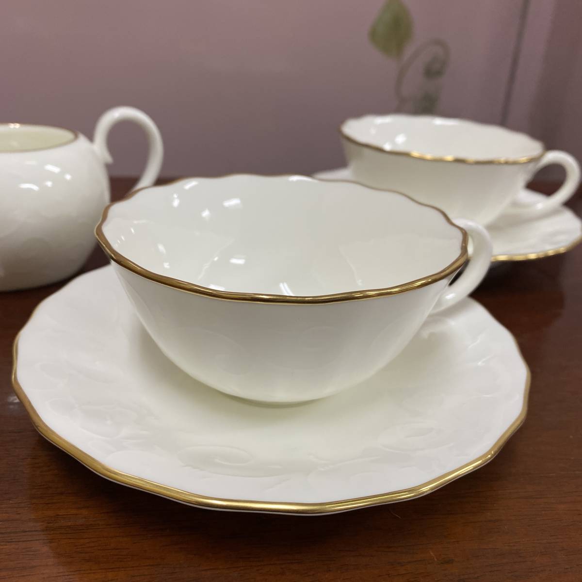 Noritake ノリタケ ゴールドライン ボーンチャイナ ティー4点 Noritake ノリタケ ゴールドライン ボーンチャイナ ティー4点