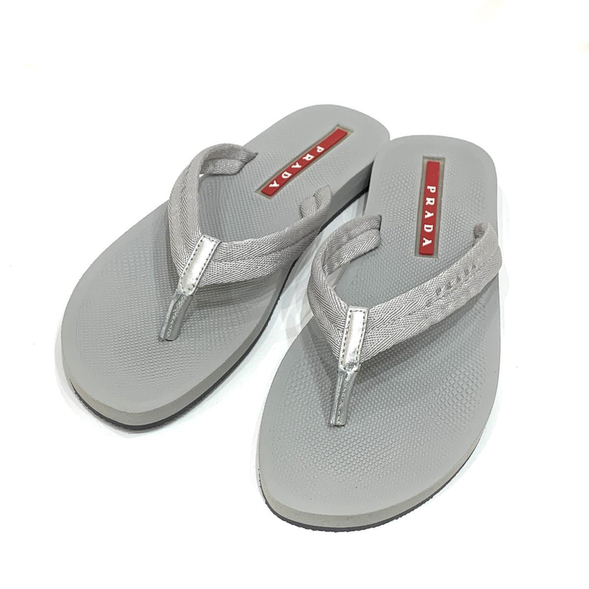 未使用品◇PRADA プラダ ビーチサンダル サイズ38◇grey /グレー 