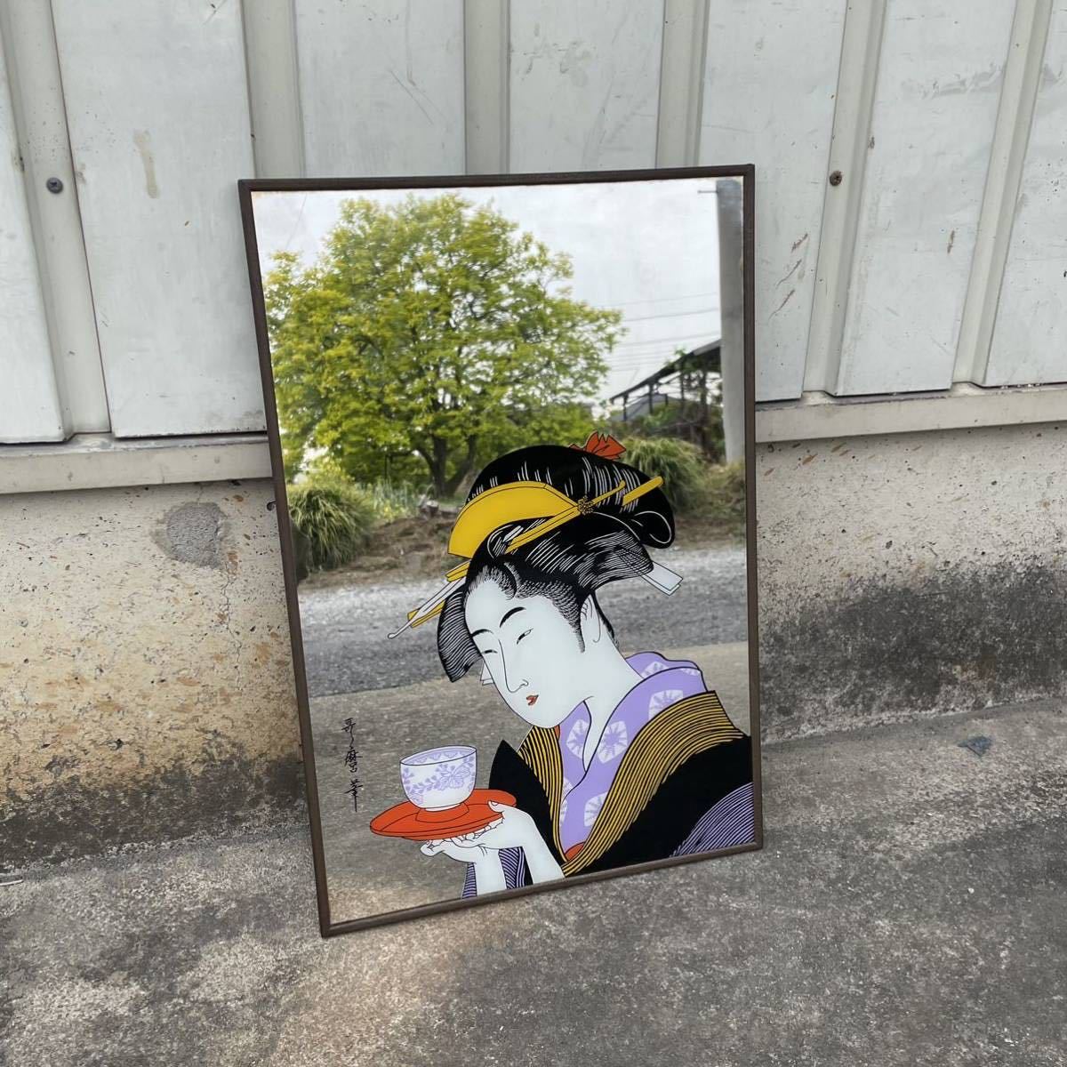 ヴィンテージ 喜多川歌麿 美人画 浮世絵 パブミラー 壁掛け鏡 インテリア雑貨 アート デザイン 美術 グラフィック イラスト 壁掛け式 売買されたオークション情報 Yahooの商品情報をアーカイブ公開 オークファン Aucfan Com