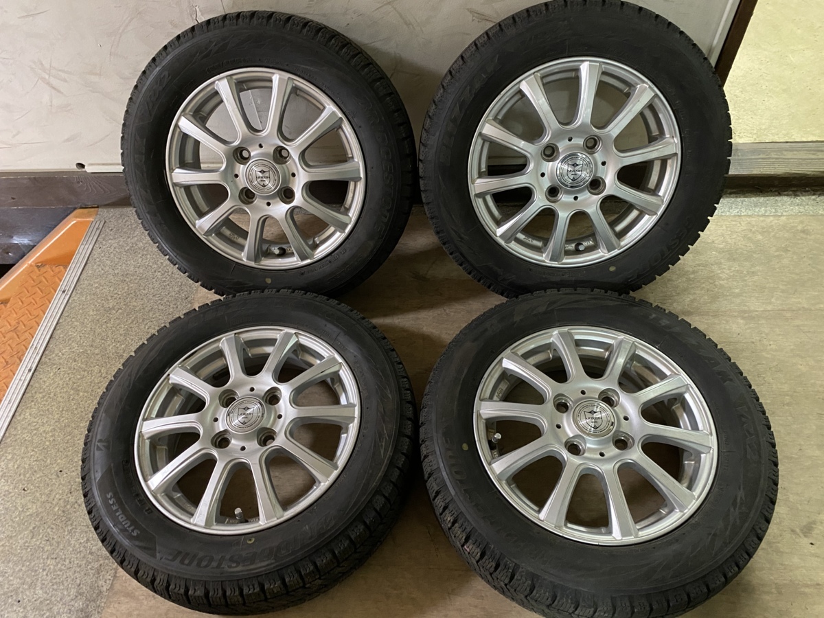 155/65r13 ブリジストン VRX2 超バリ山 アルミホイール付