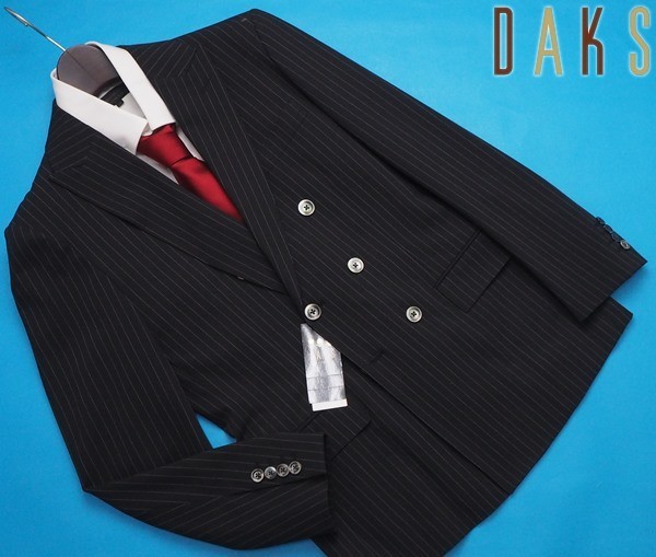 【豊富な，SALE】 7.5万円 DAKS ダックス 日本製 刻印シェル釦 ストレッチツイル ダブルブレストジャケット36 A5 黒 105 HM0053(Mサイズ)｜売買されたオークション情報、yahooの商品情報をアーカイブ公開 - オークフ Mサイズ