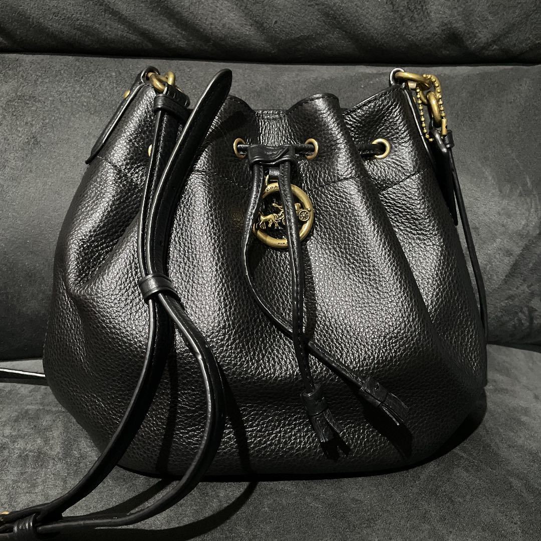 COACH コーチ 巾着型 レザー ショルダーバッグ COACH コーチ 巾着型 
