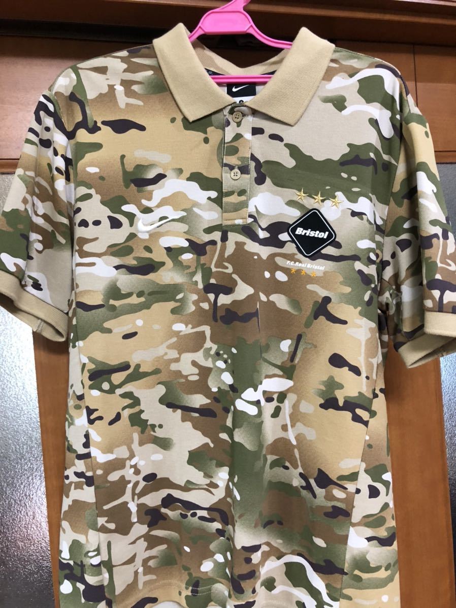 ナイキ ×F.C.R.B 半袖 ポロシャツ 迷彩 15SS 新品未使用タグ付き S 