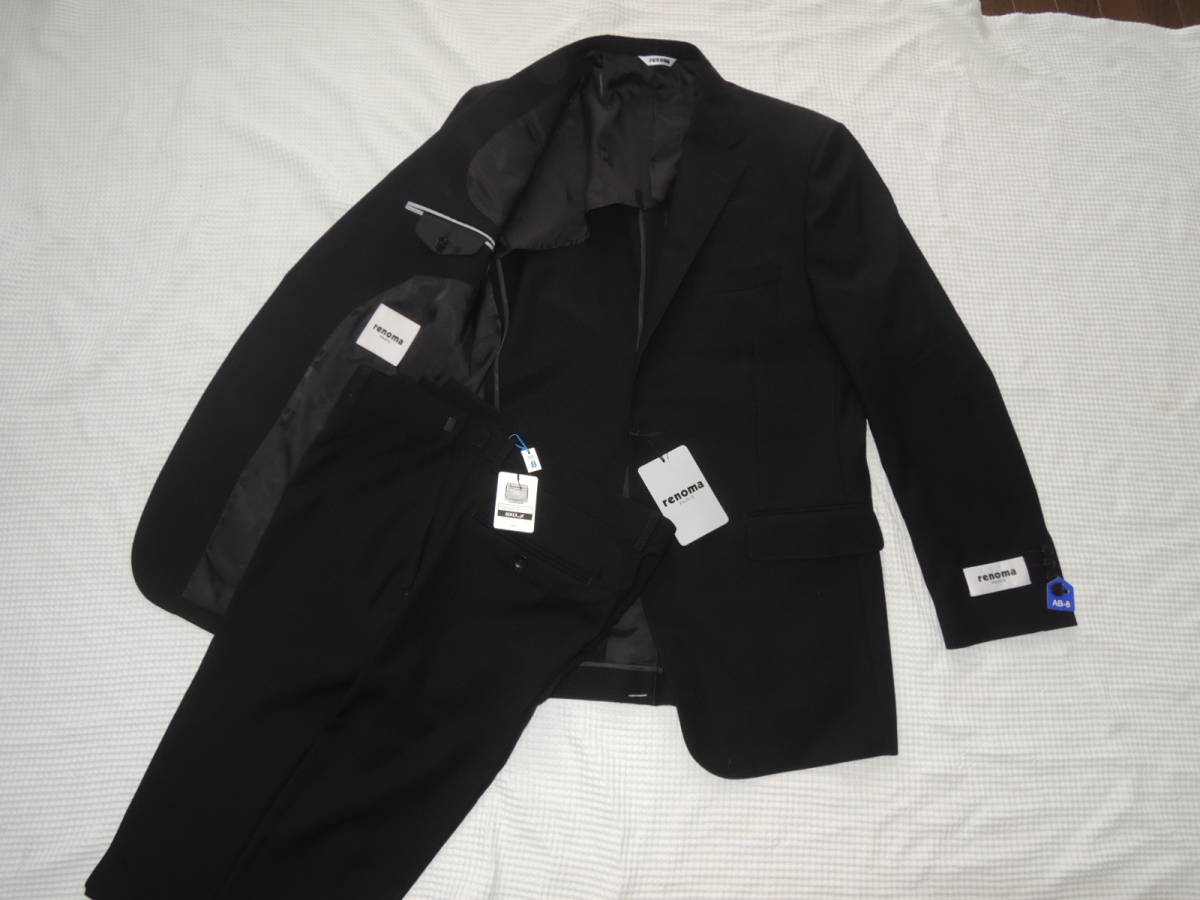 新品☆レノマ（renoma）PARIS☆最高級☆紳士スーツ上下セット☆黒☆春  