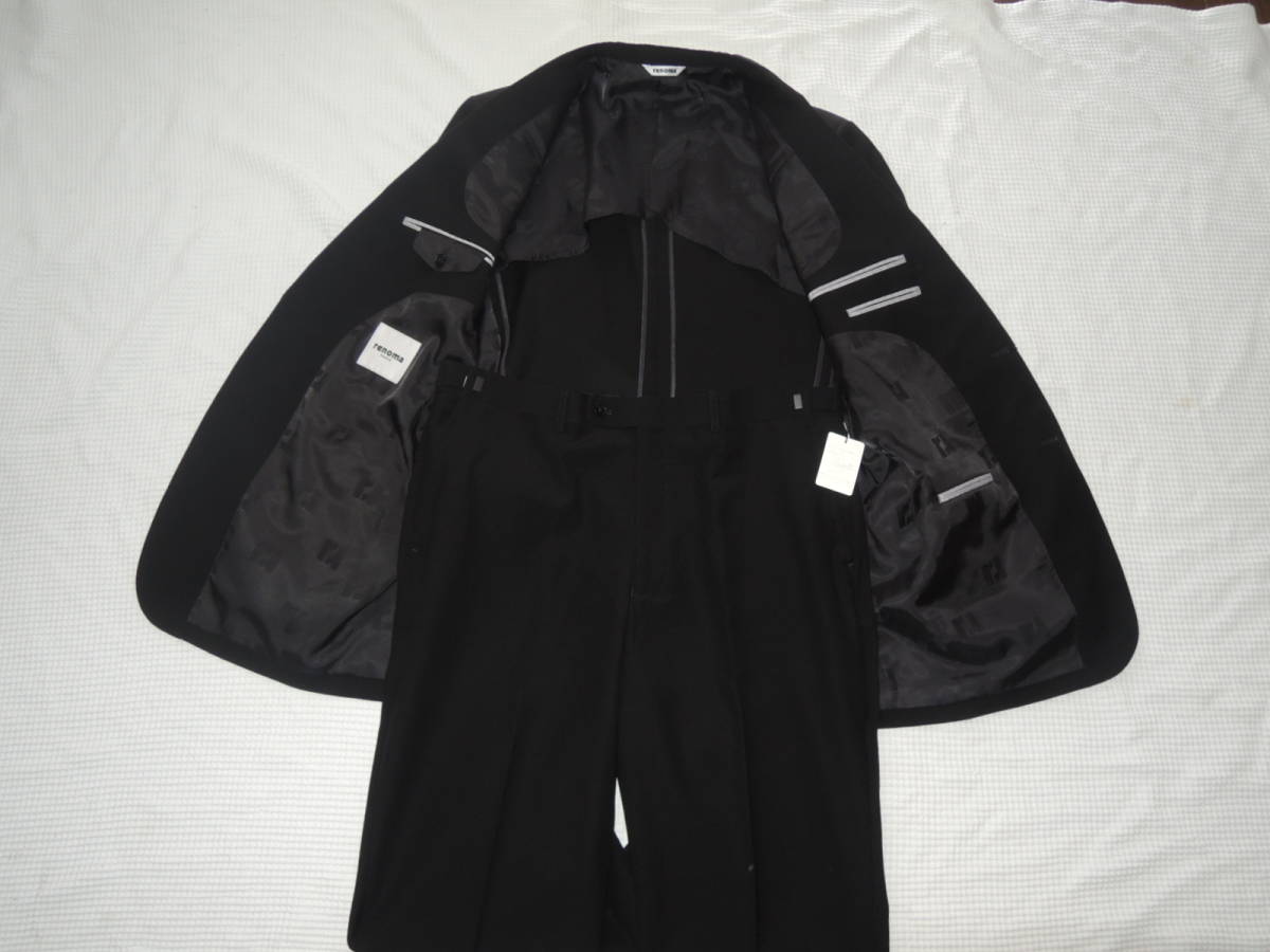 新品☆レノマ（renoma）PARIS☆最高級☆紳士スーツ上下セット☆黒☆春  