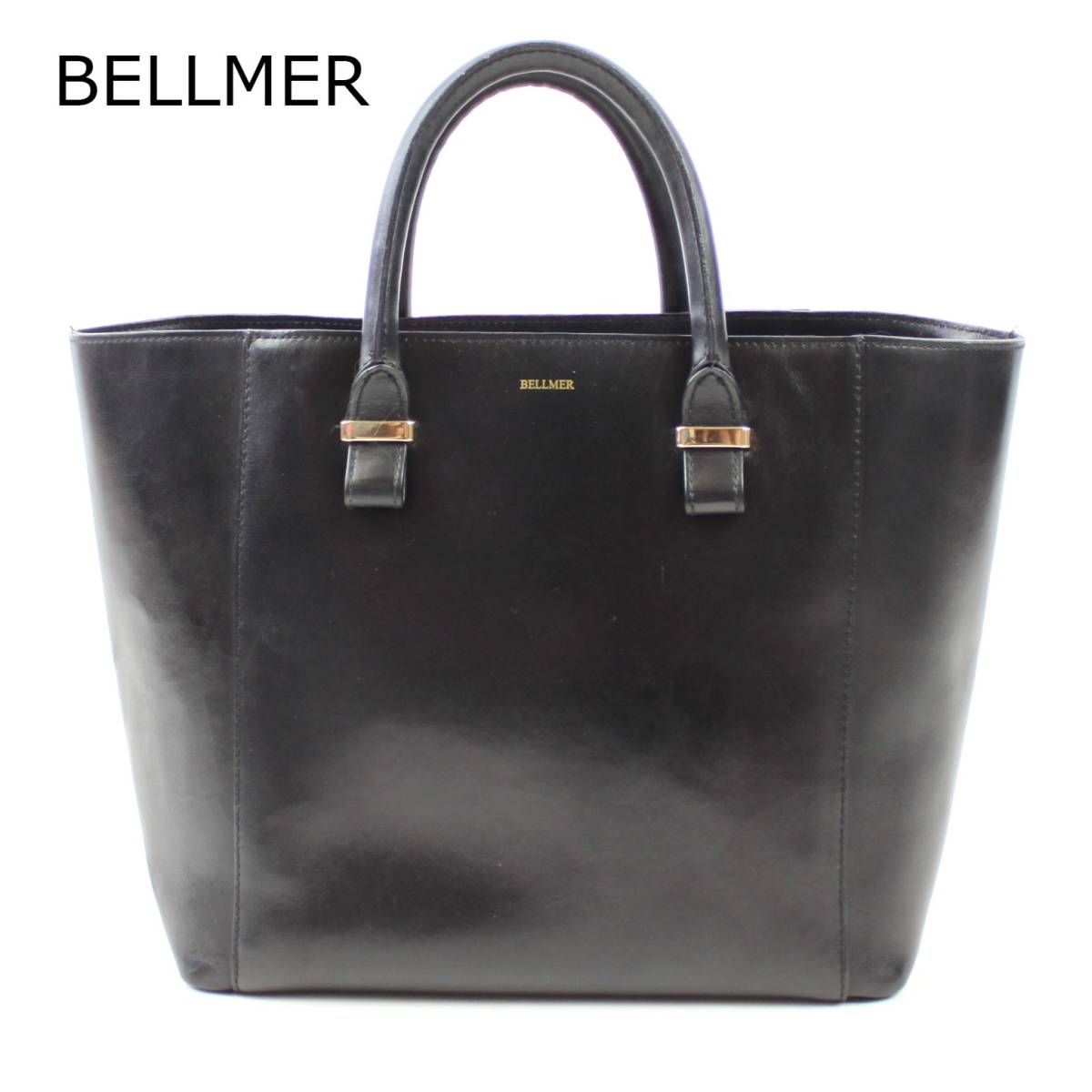 BELLMER ベルメール☆本革 レザー ロゴ A4対応 トートバッグ 通勤 通学 