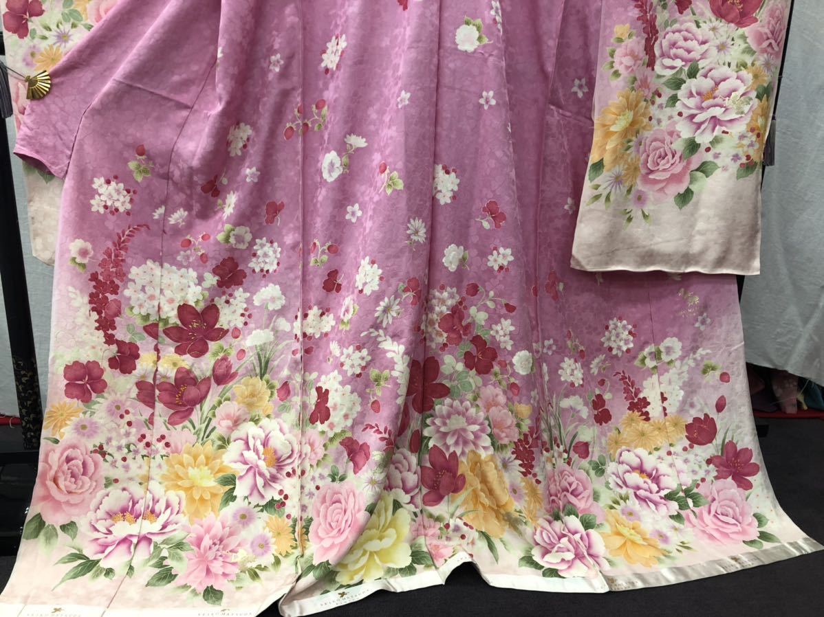 値下げ！松田聖子 未仕立て 京友禅 振袖 とってもかわいいピンク 花柄