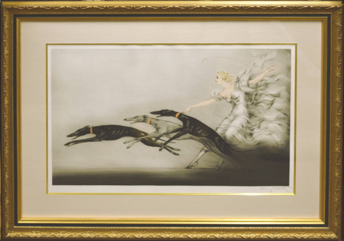 【真作保証】ルイ・イカール「スピード」エッチング 直筆サイン 版画 絵画 真作保証】ルイ・イカール「スピードⅡ」エッチング/サイン入り