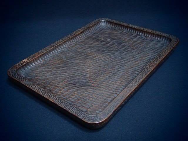 煎茶盆 茶道具 煎茶道具 唐木 刳り貫き 煎茶 ⁄ 公式通販 検: 盆器 刳り